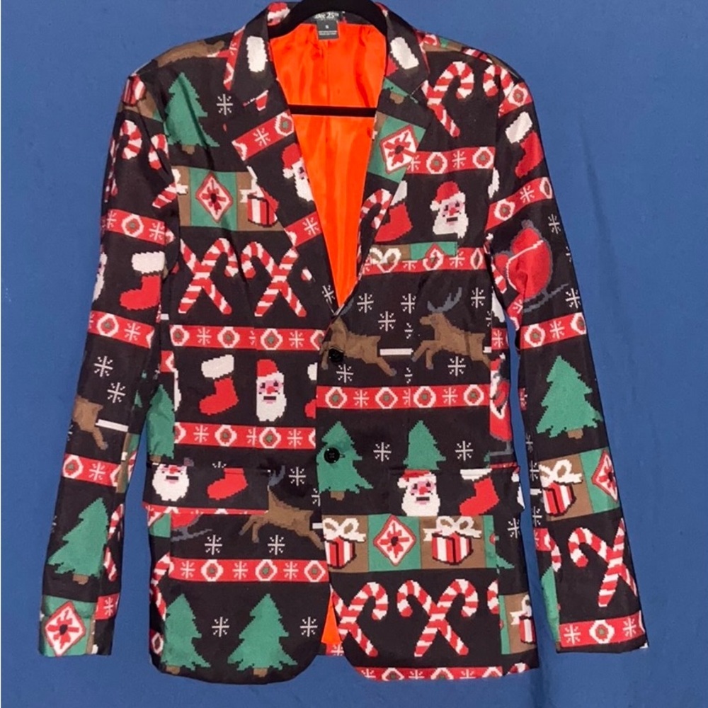 Christmas 🎄 Men’s Colorful Blazer 🖤❤️💚 Size S